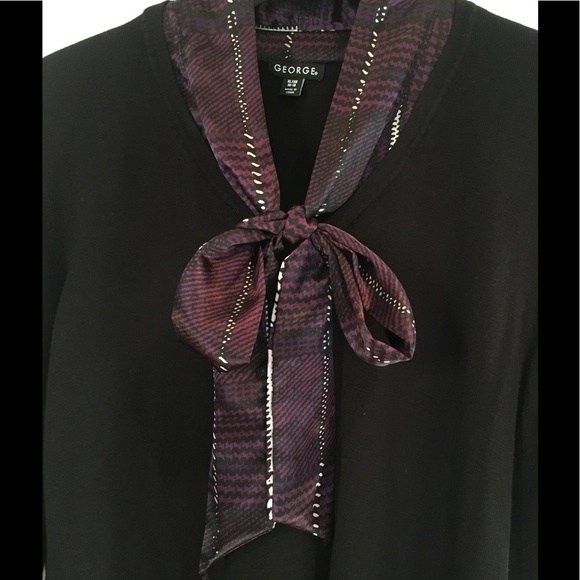 George Mock Layered Look Knit Top NWOT Purple - Picture 3 of 7